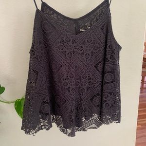Dark grey lace tank